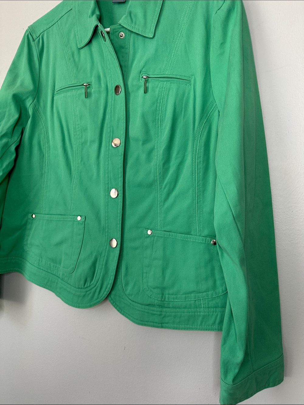 Koret Green Women's Button-Front Jacket size 10P - Picture 4 of 6